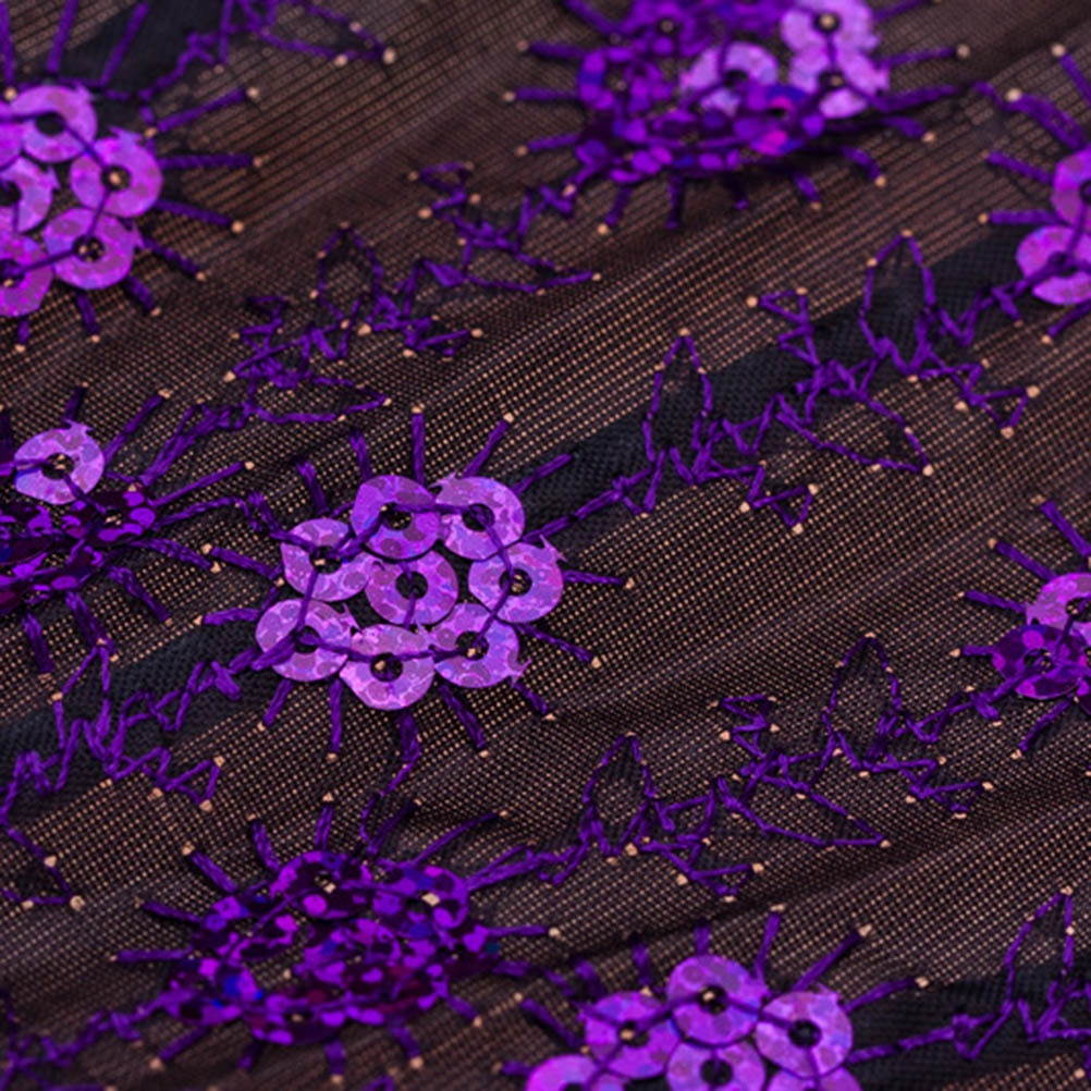 Fashionable Sequins Peacock Fan Handmade Dance Hand Fans for Performance Stage Show (Sky Blue)