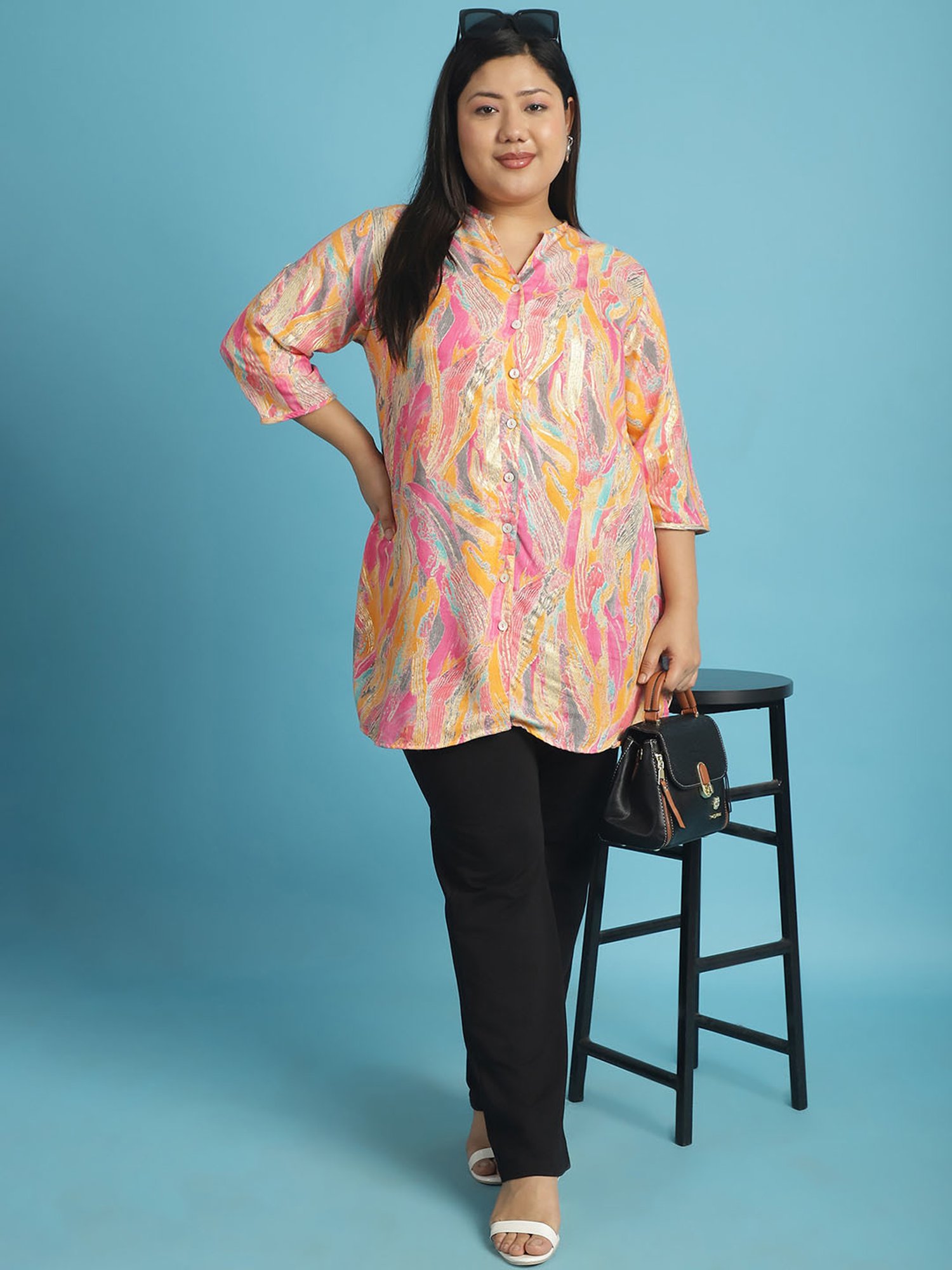 theRebelinme Pink Floral Print Shirt