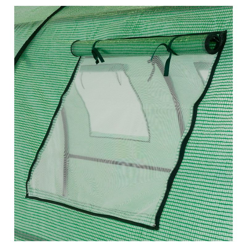 Two Door Walk - In Tunnel Greenhouse With Ventilation Windows And Steel Frame &ndash; 15' X 6' X 6' - Green - Ogrow