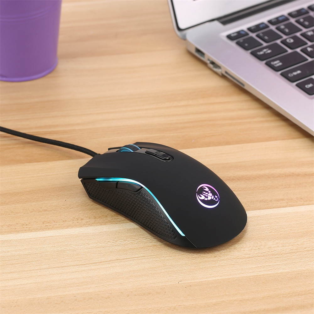 Gaming Mouse 7 Buttons 6400Dpi Optical USB Wired Desktop Mice RGB Backlit Mice for PC Computer Laptop Gamers