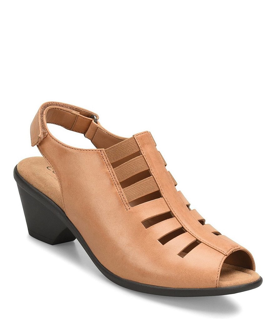 Comfortiva Faye Leather Block Heel Sandals
