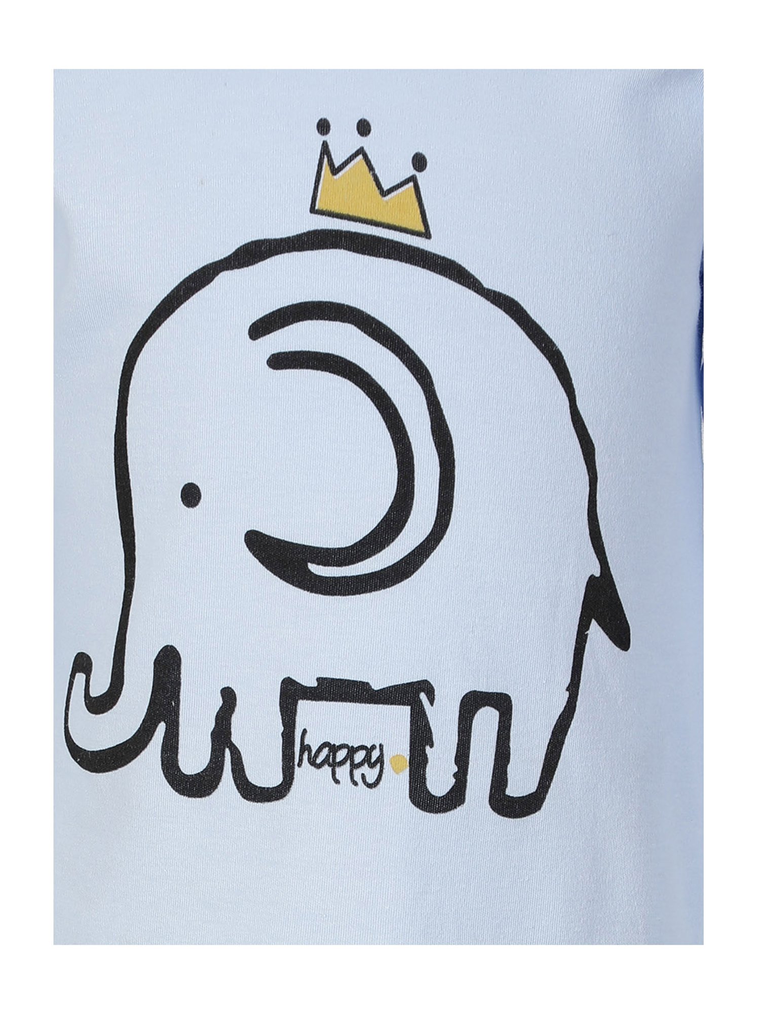 Passion Petals Boys Blue & White Printed T-Shirt with Pajamas