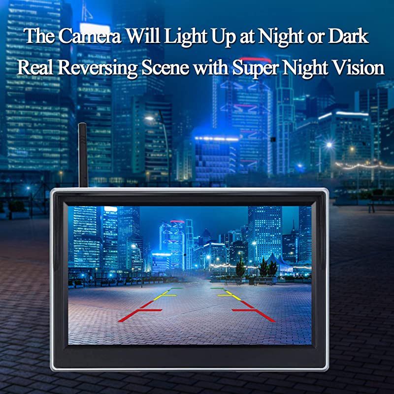 HD 720P Digital Wireless Backup Camera and 5 Monitor Kit for TrailersRVsPickupsVansTrucksMotorhomes Rear ViewFront View Camera IP69 Waterproof Guide Lines ONOff