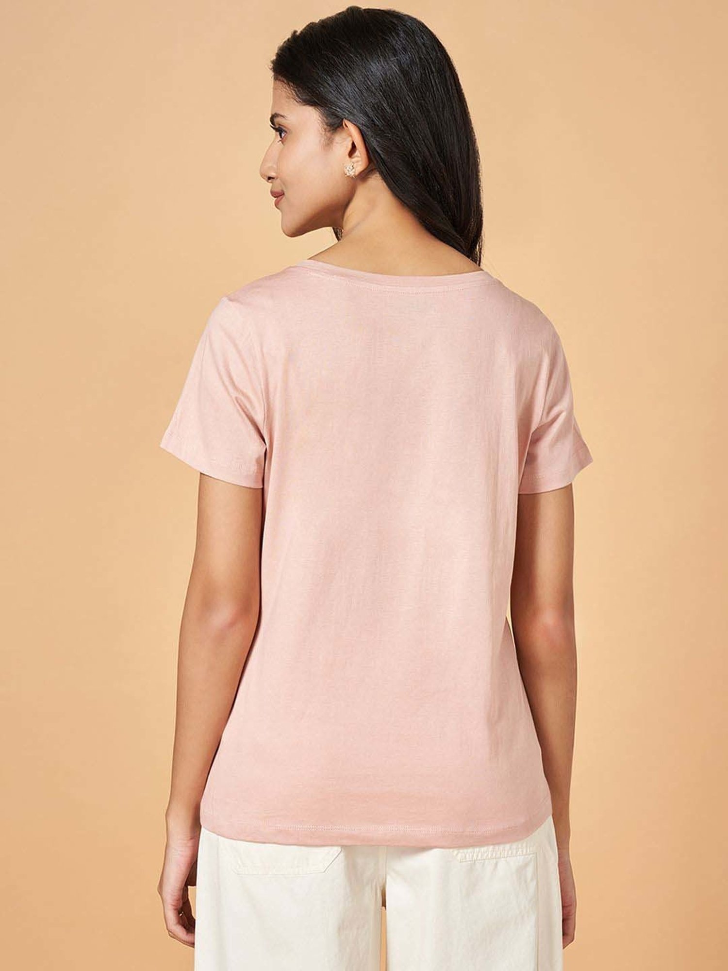 Honey by Pantaloons Pink Cotton Printed T-Shirt