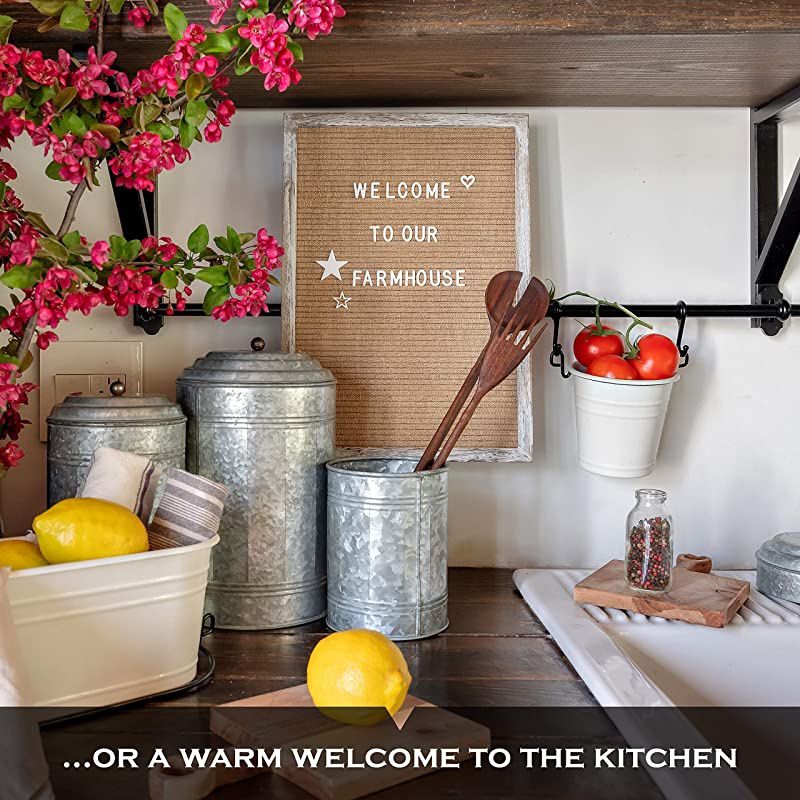 Letter Board The New Felt Letter Board 12x17 Inch Rustic Shabby Chic Wood Frame 374 Precut White Letters Script Words Emojis Wall Hook Canvas Bag Stand Changeable Message Board