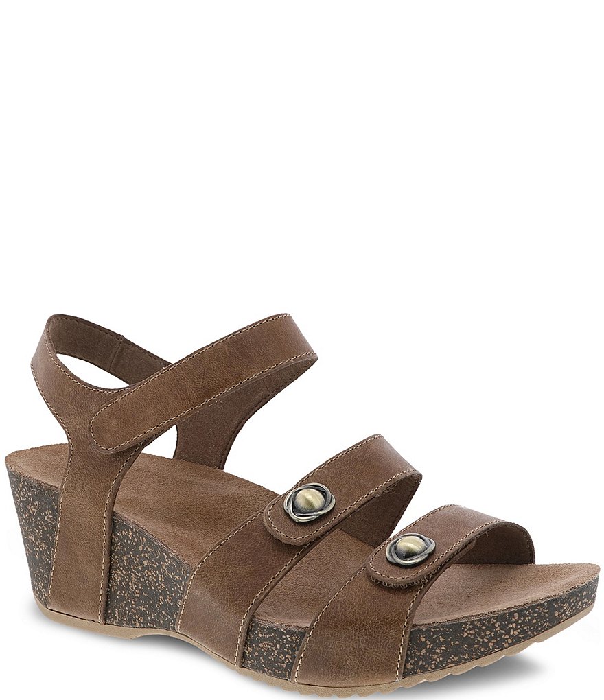 Dansko Savannah Banded Leather Wedge Sandals
