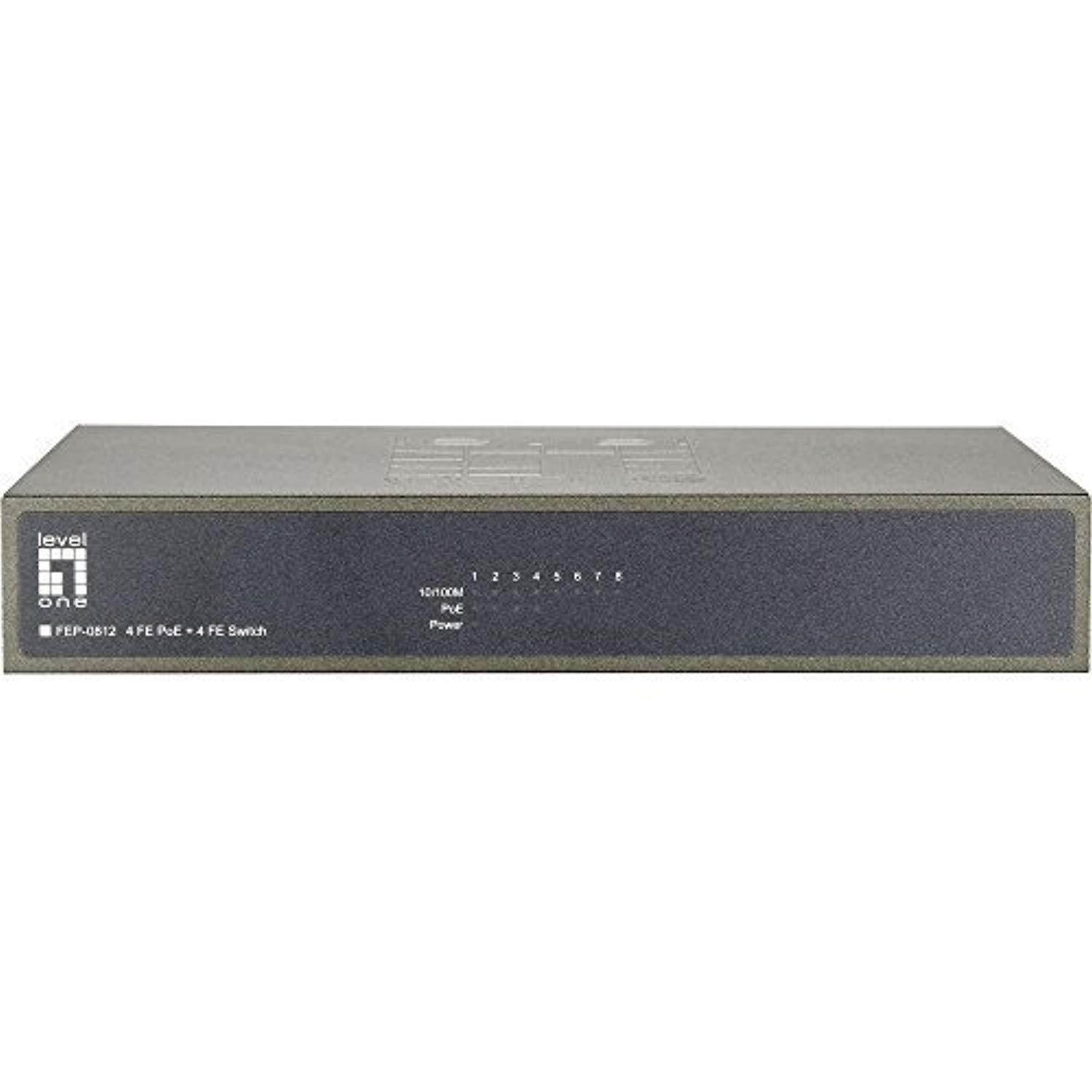 cp technologies levelone fep-0812 8-port 10/100 w/4-port poe desktop switch - 8 port - 4, 4 x 10/100base-tx - , 10/100base-tx -