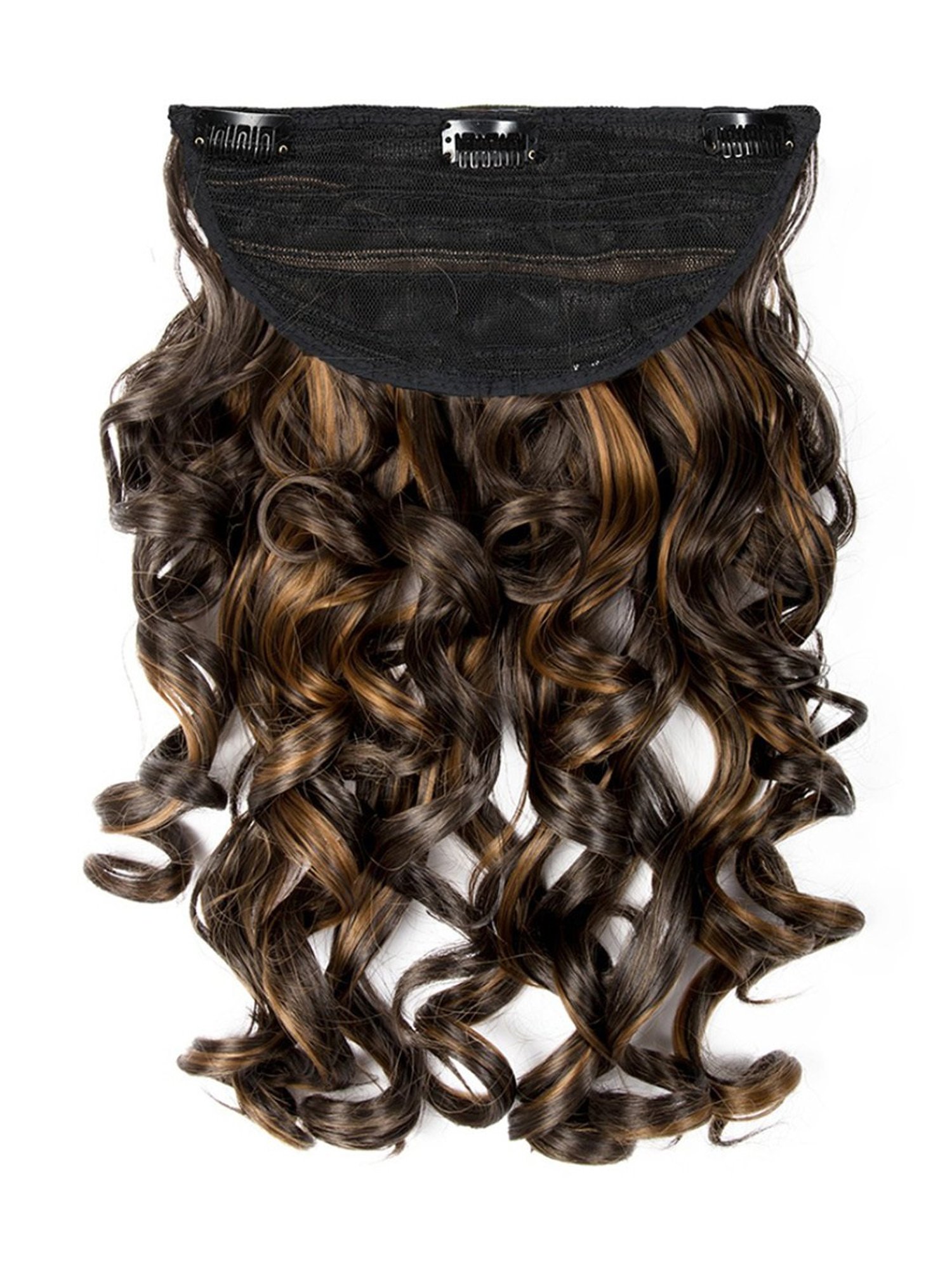 Streak Street Clip-In Step Curls Mix Brown Hair Extensions - 18 Inches