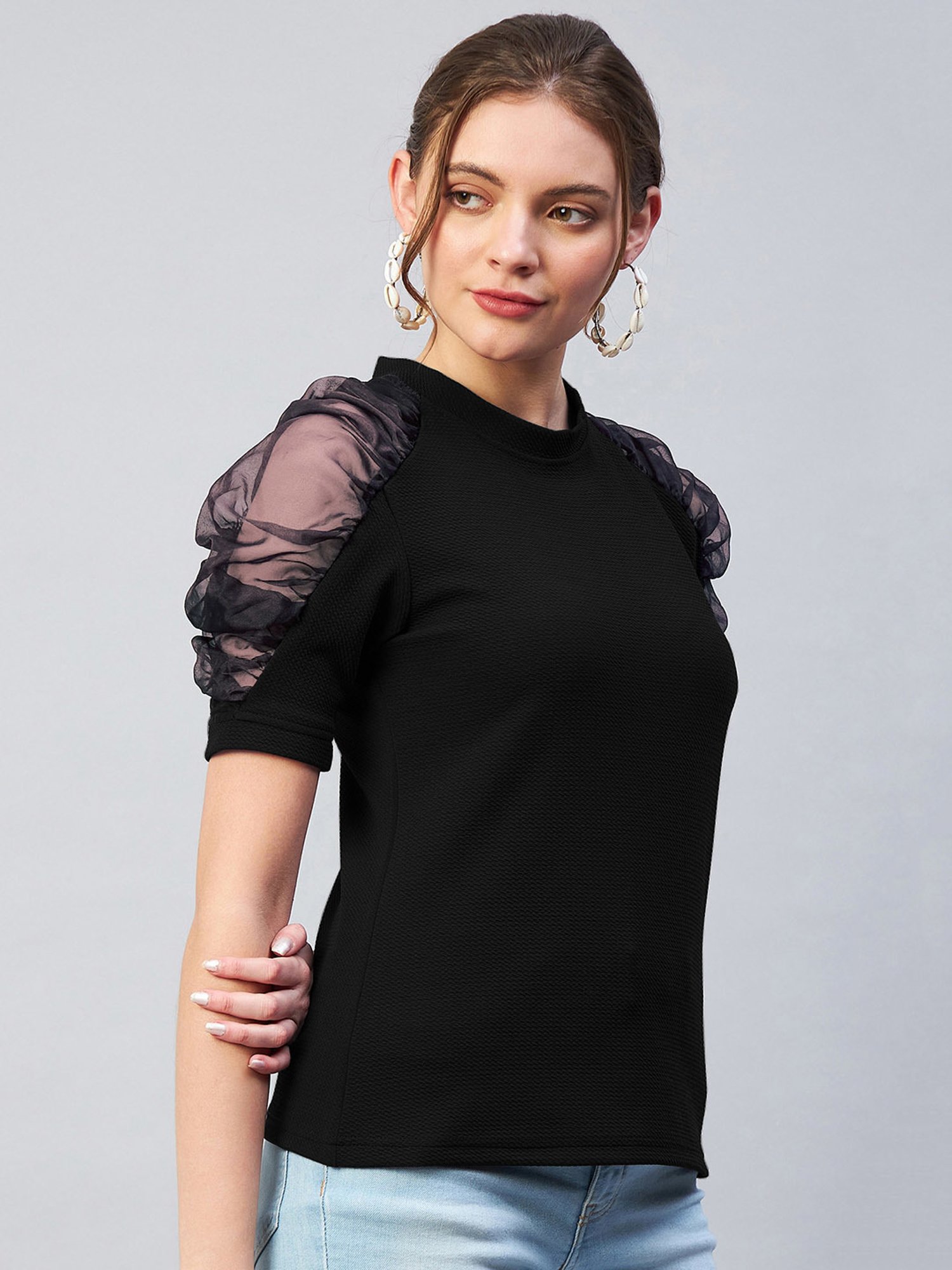 Marie Claire Black A-Line Top