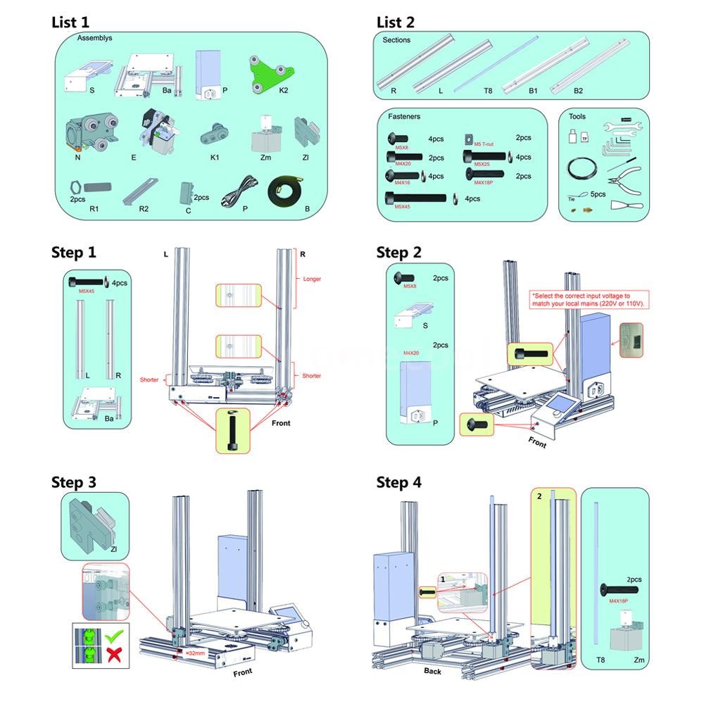 Creality Ender-3 3D Printer MK8 High-precision 220x220x250mm Resume+PLA Filament