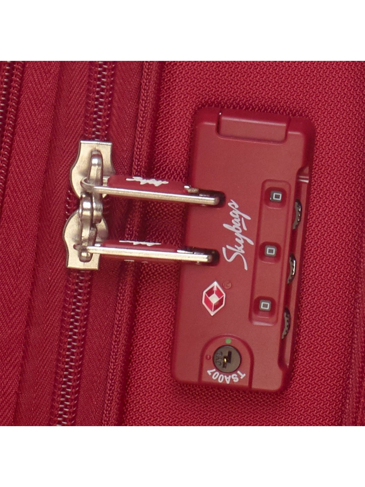 Skybags Snazzy Carmine Red 4 Wheel Small Soft Cabin Trolley - 39 cm