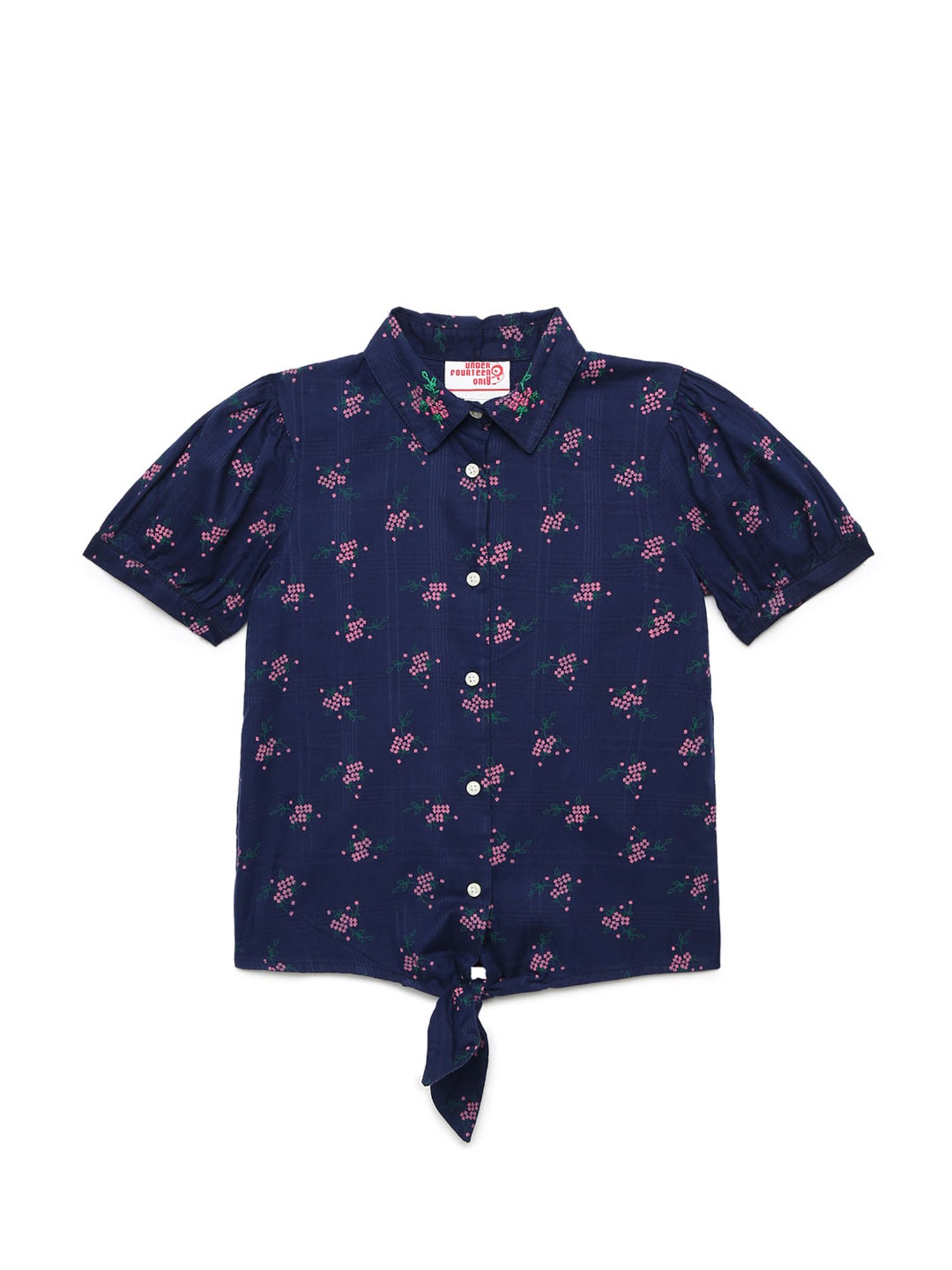 Under Fourteen Only Kids Navy Printed Top