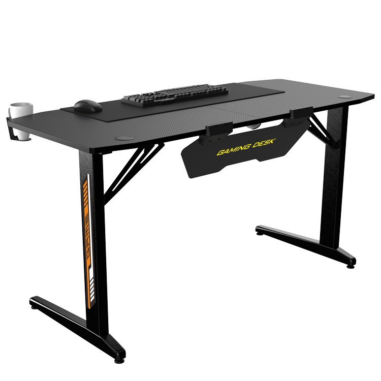 55" E-Sports Gaming Desk - NEO E-Sports Computer Desk Table with Large Size Ergonomic Surface and K-Shaped Heavy Duty Construction with Cup Holder Headphone Hook & 2 Cable Management Holes