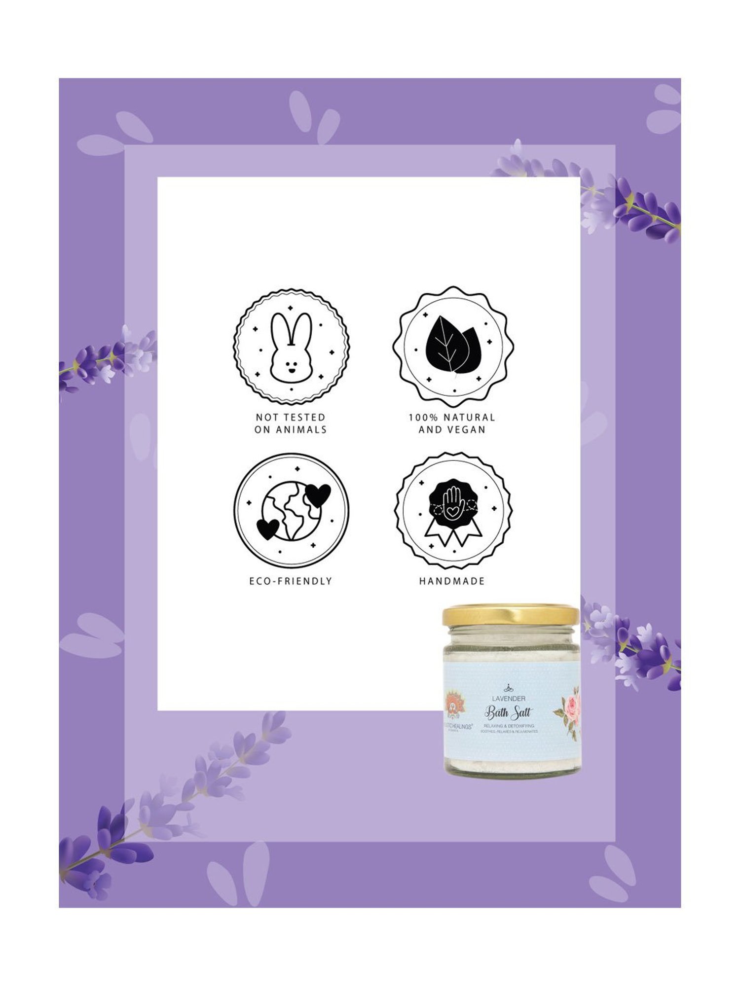 Holistic Healings By Shaveta Bath Salt Lavender - 200 gm