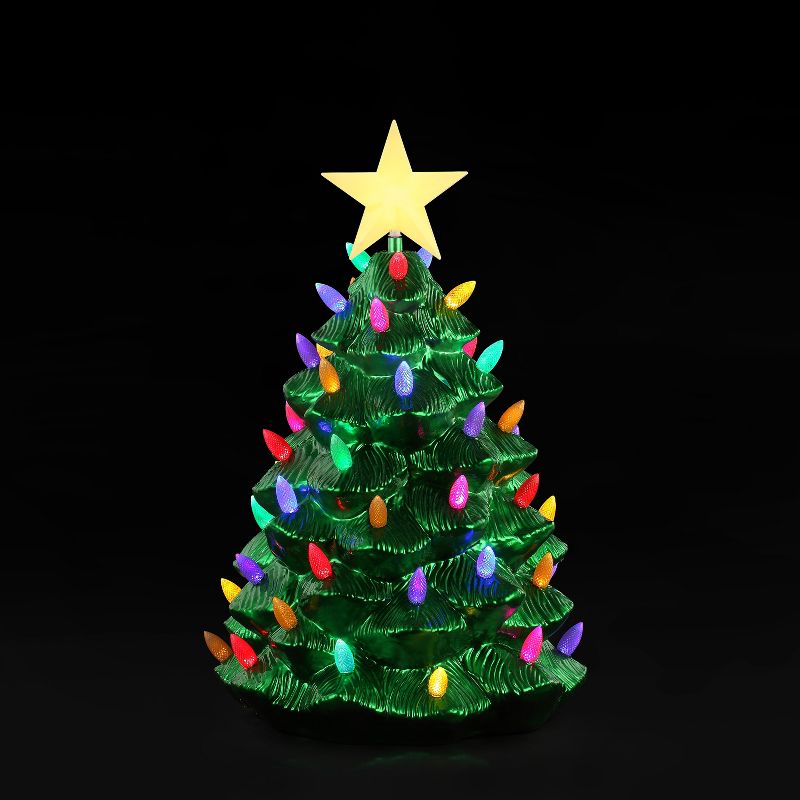 Mr. Christmas Outdoor Nostalgic LED Christmas Tree - Green Metallic - 24"