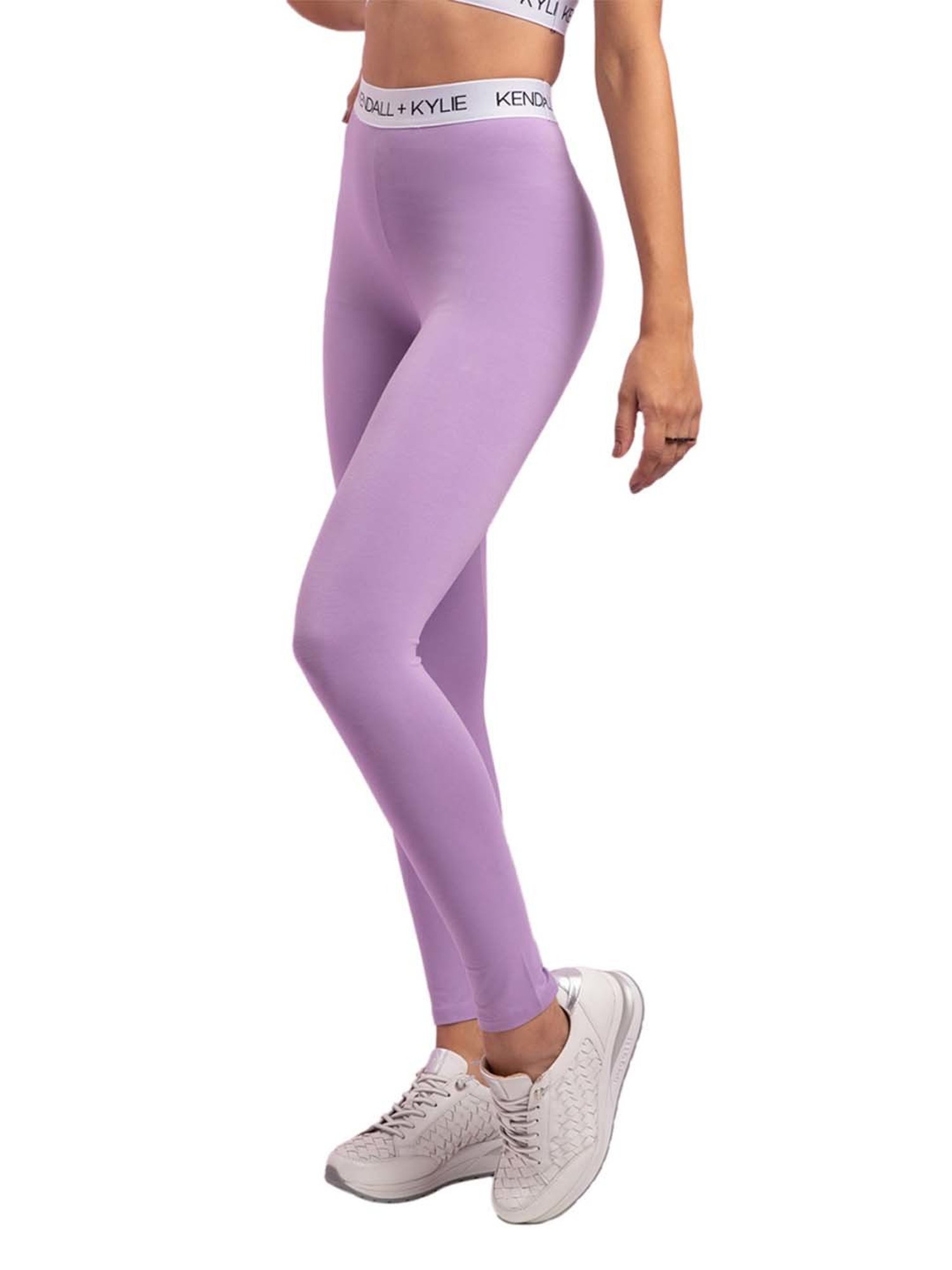 KENDALL + KYLIE Purple Cotton Sports Tights