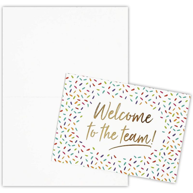 Pipilo Press 36-Pack Gold Foil "Welcome To The Team" Blank Greeting Cards Bulk Sets with Envelopes 7x5 In