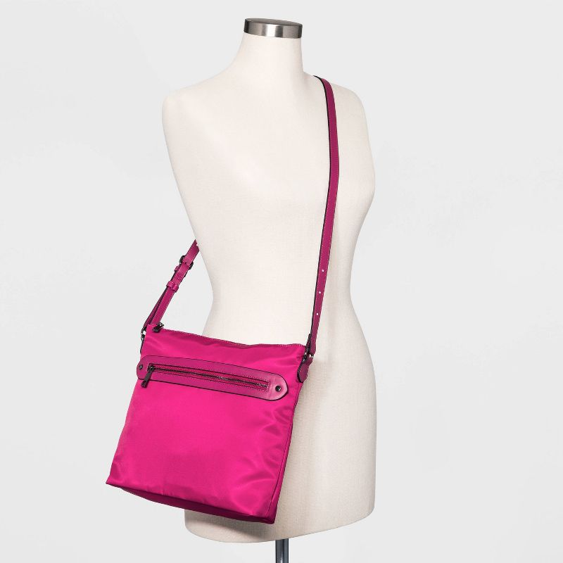 Zip Closure Messenger Crossbody Bag - A New Day™ Pink