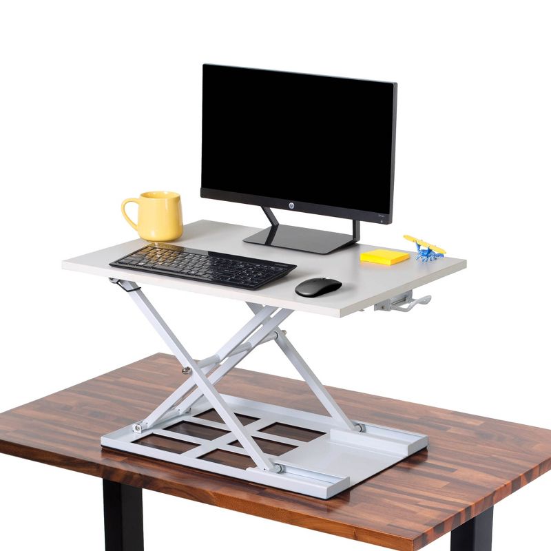 X-Elite Pro 28" Standing Desk Converter with Pneumatic Height-Adjustment - White - Stand Steady