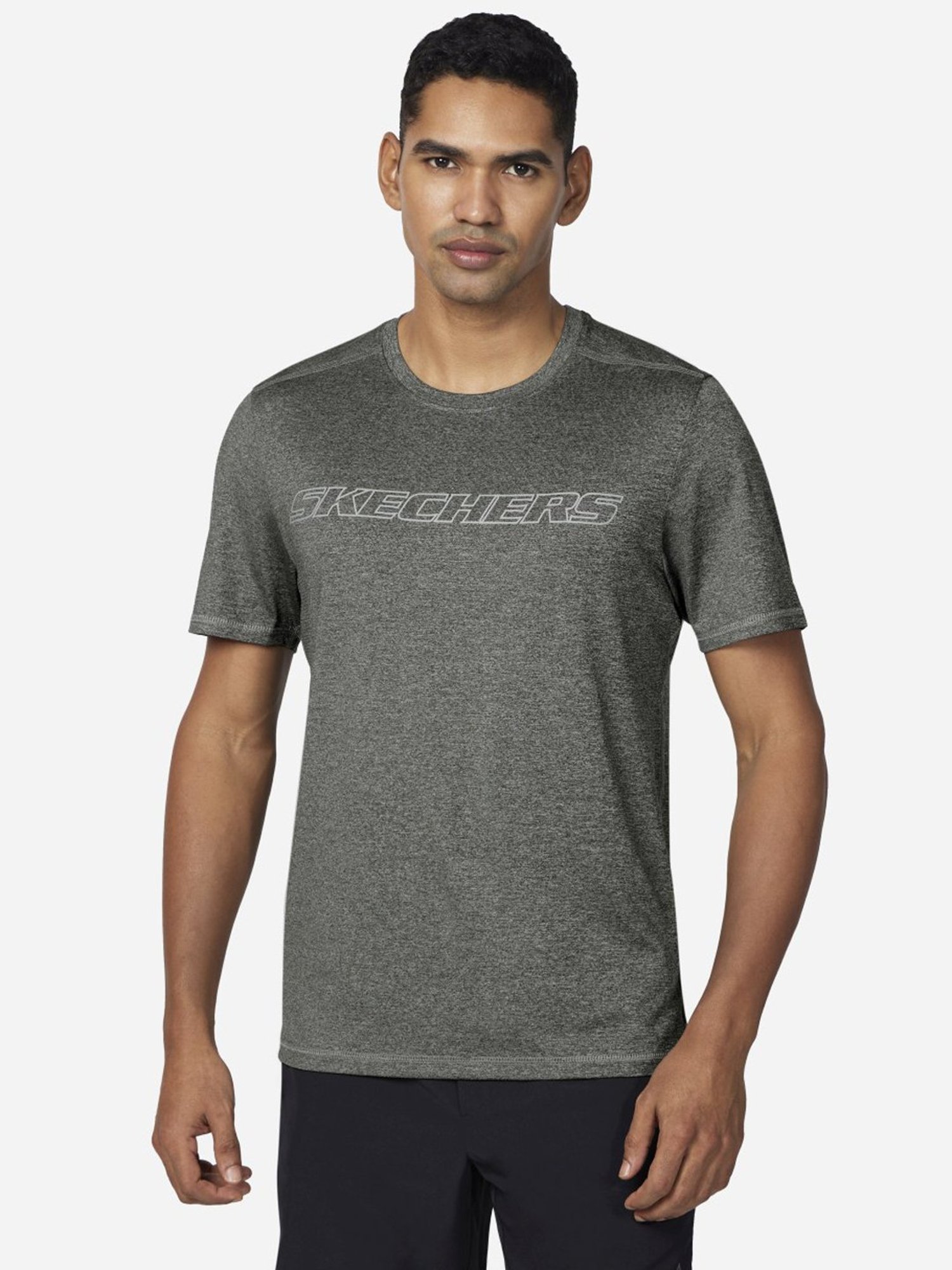 Skechers Grey Regular Fit Printed T-Shirt