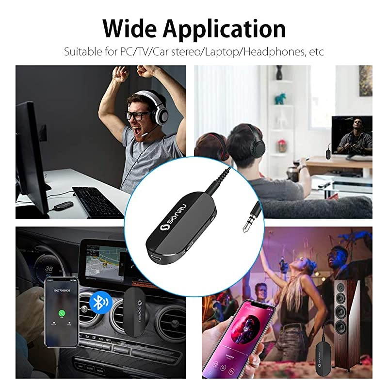 Bluetooth 50 Transmitter Receiver  Wireless Audio Adapter 35mm AUX RCA Pair 2 at Once AptX Low Latency for TV Car Sound System Headphones