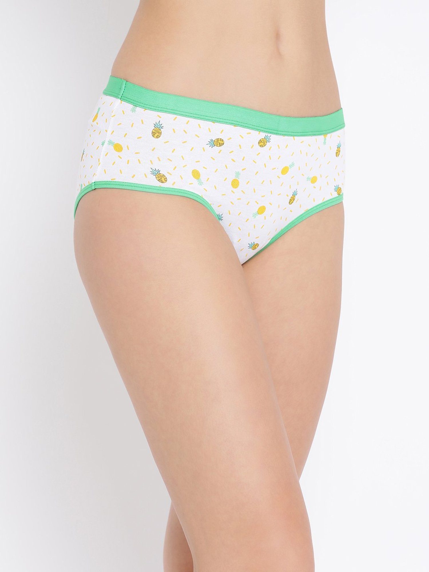 Clovia White Printed Hipster Panty