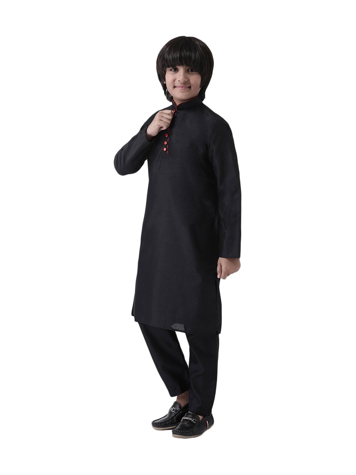 Hangup Kids Black Regular Fit Kurta & Pyjamas