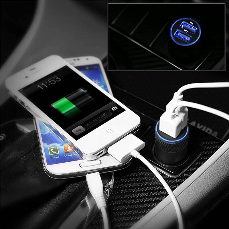 Car Charger, 3.4A 2 Pack USB Smart Port Charger Compatible with iPhone X 8 7 6S 6 Plus, 5 SE 5S 5 5C,Galaxy S9 S8 S7 S6 Edge, Note 8 4, LG G6 G5 V10 V20,Nexus 5 X 6P,Pixel,iPad Pro Portable