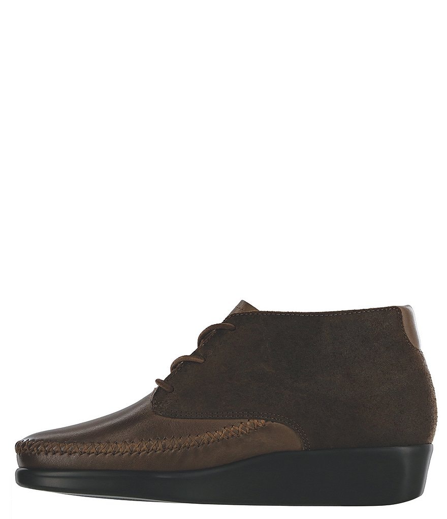 SAS Kich Suede Lace-Up Ankle Wedge Booties