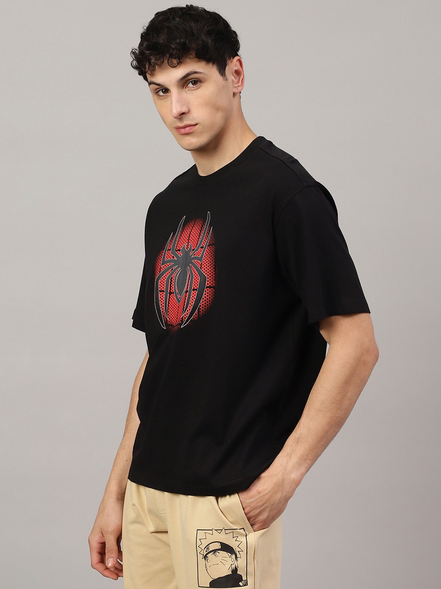 Free Authority Black & Grey Regular Fit Avengers Printed Crew T-Shirt - Pack of 2