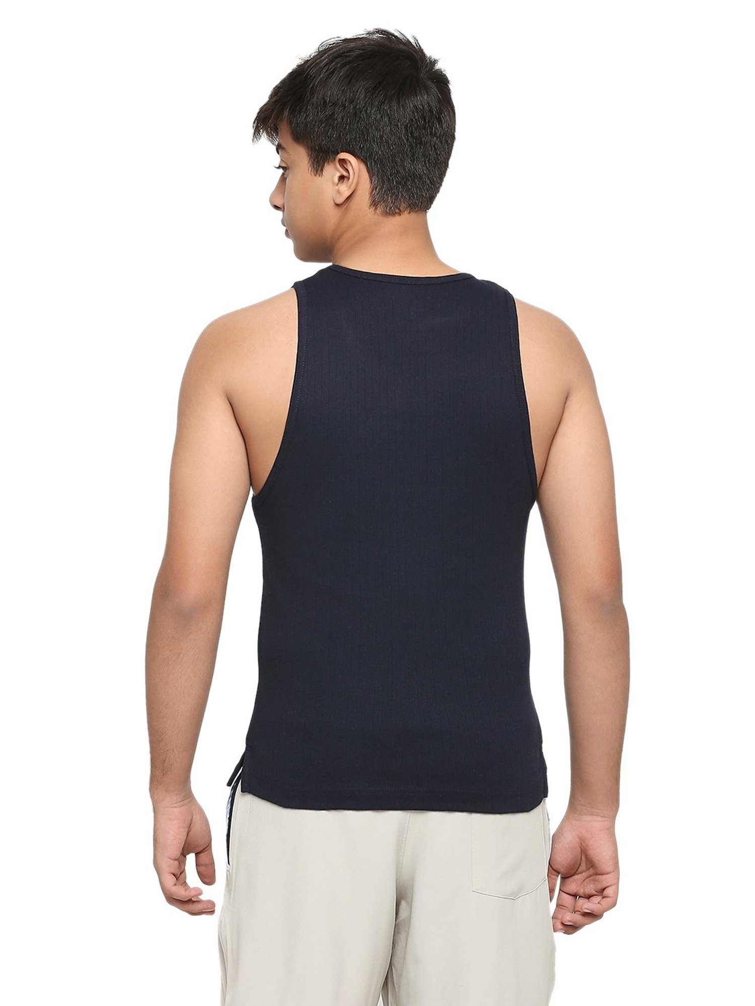 Dollar Bigboss Boys Multicolor Solid Vest (Pack Of 3)