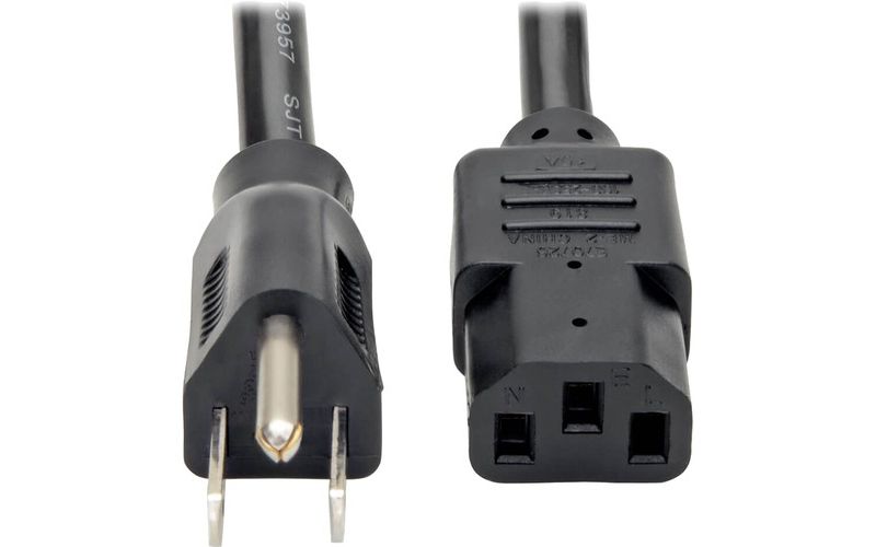 Tripp Lite Computer Power Cord Right-Angle 5-15P to C13 15A 125V 14AWG 6ft - For Desktop Computer, Server, Monitor, Printer, Surge Protector, UPS, PDU