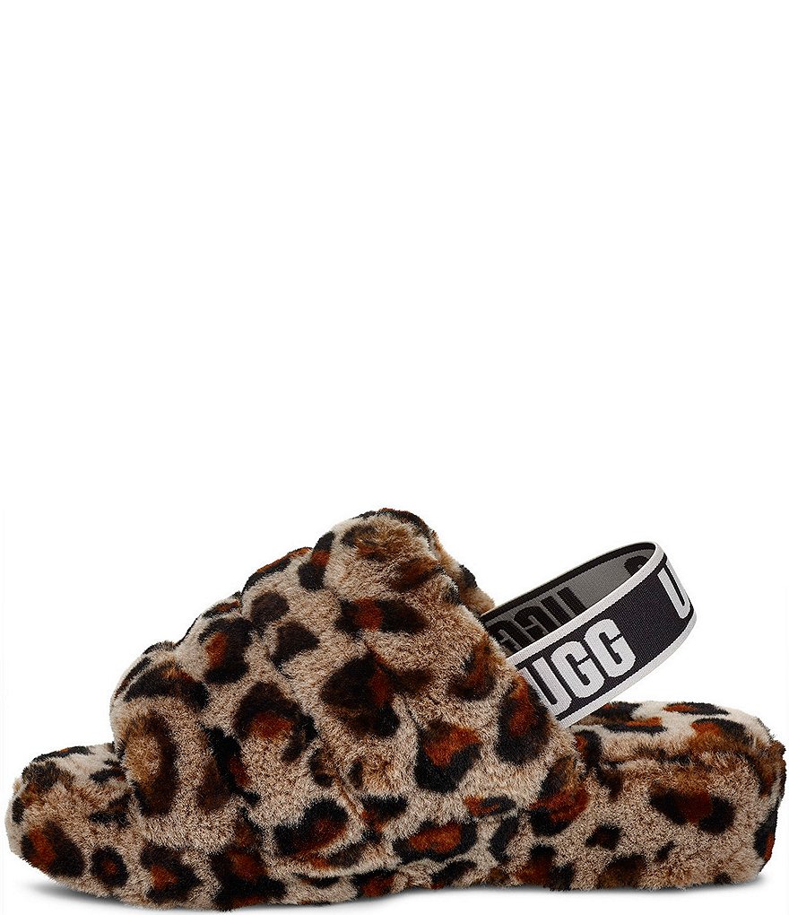 UGG&reg; Fluff Yeah Leopard Print Fur Slides