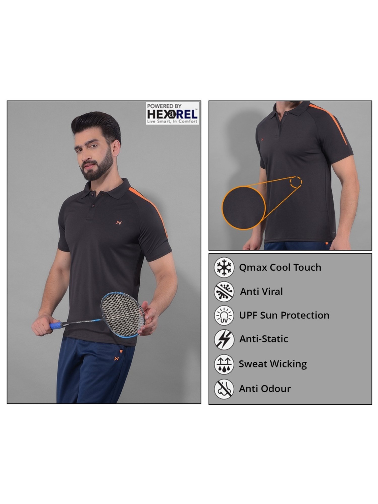 Force NXT Multicolored Regular Fit Sports Polo - Pack Of 5