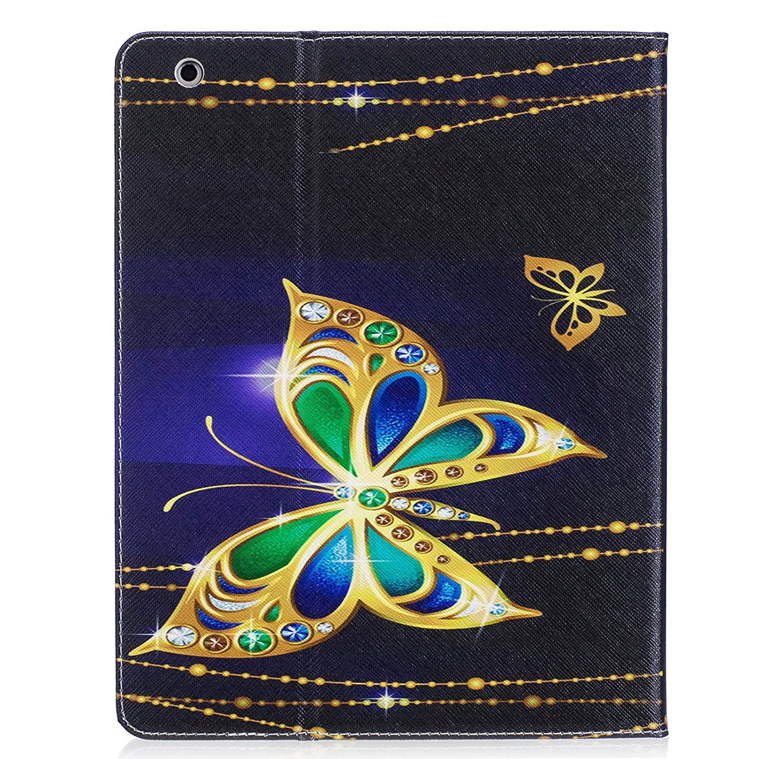 iPad 2 Case, iPad 3 Case, iPad 4th Generation Case, Dteck PU Leather Folio Wallet Case with Card/Money Slots Flip Protective Shell Magnetic Closure Cover for Apple iPad 2 3 4 - Jewelry Butterfly