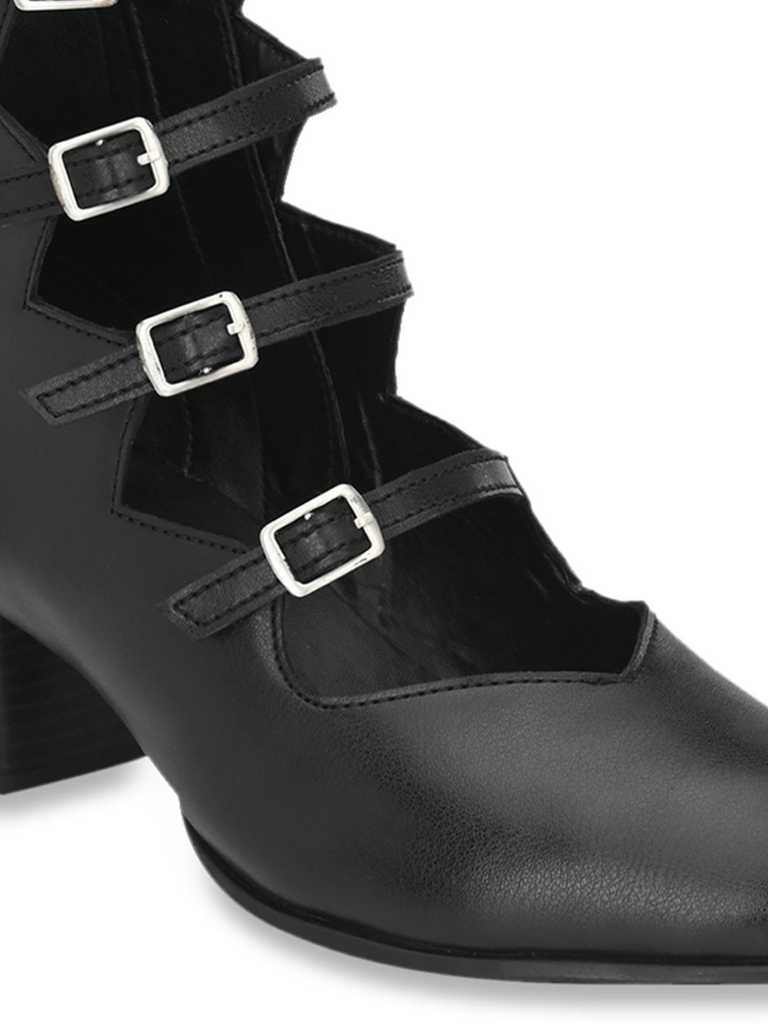 Delize Women's Black Ankle Strap Sandals