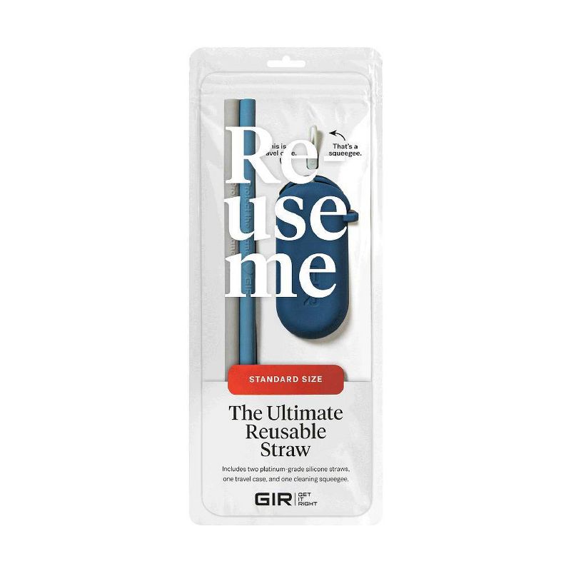 GIR: Get It Right 2pk Standard Silicone Straw Boulder