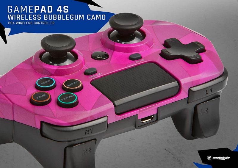 Snakebyte Gamepad S Wireless for PlayStation 4 - Wireless PS4 Controller - Bubblegum Camo - PlayStation 4
