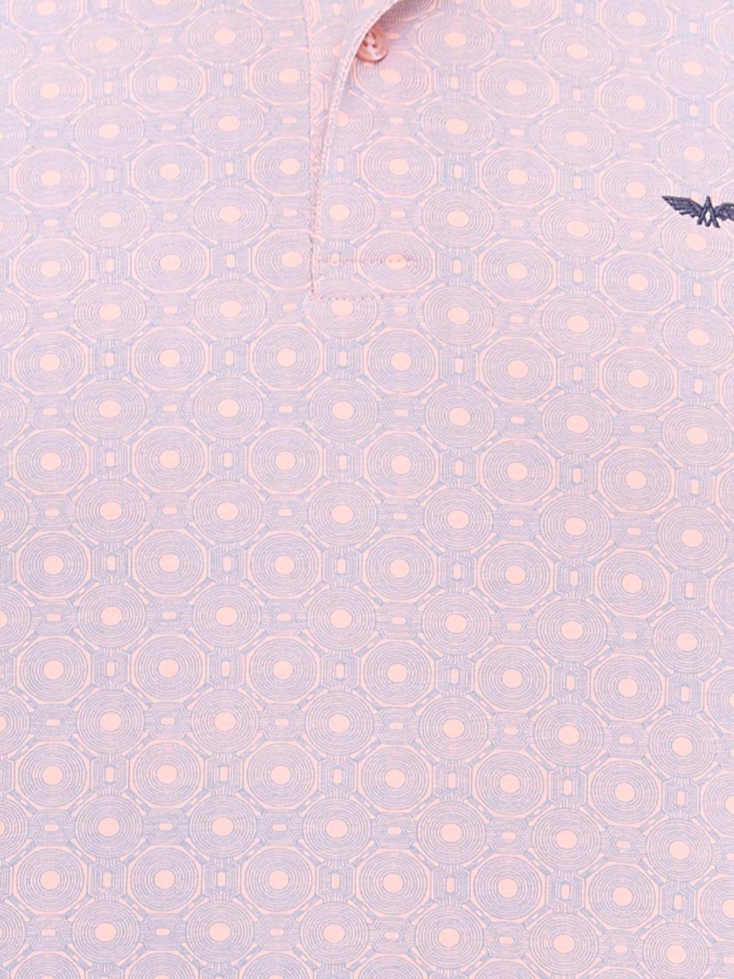 Park Avenue Purple Slim Fit Printed Polo T-Shirt