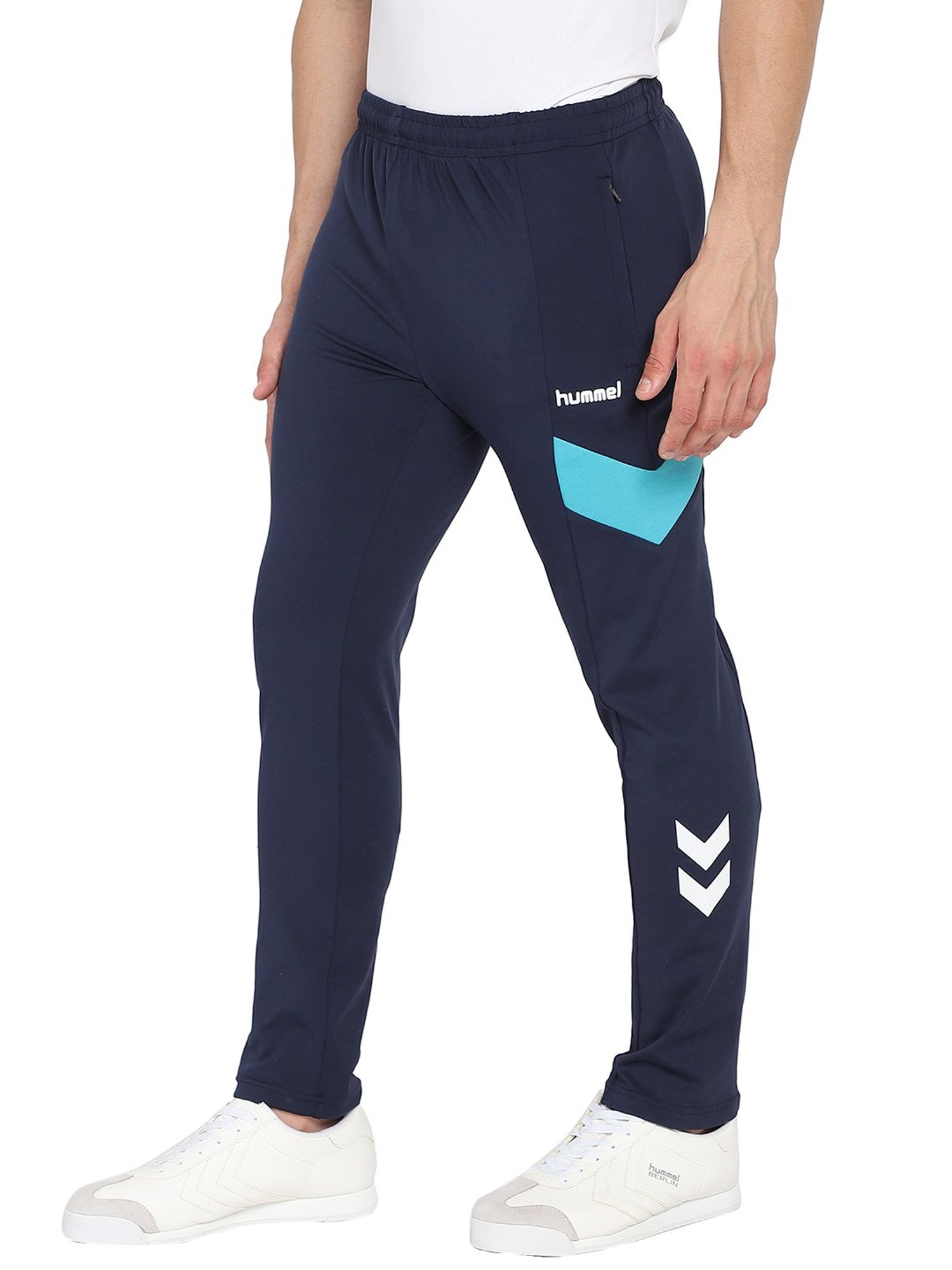 Hummel Navy Polyester Trackpants