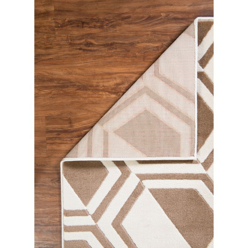 5'3"x7' Roma Comb Area Rug Ivory/Beige - Linon