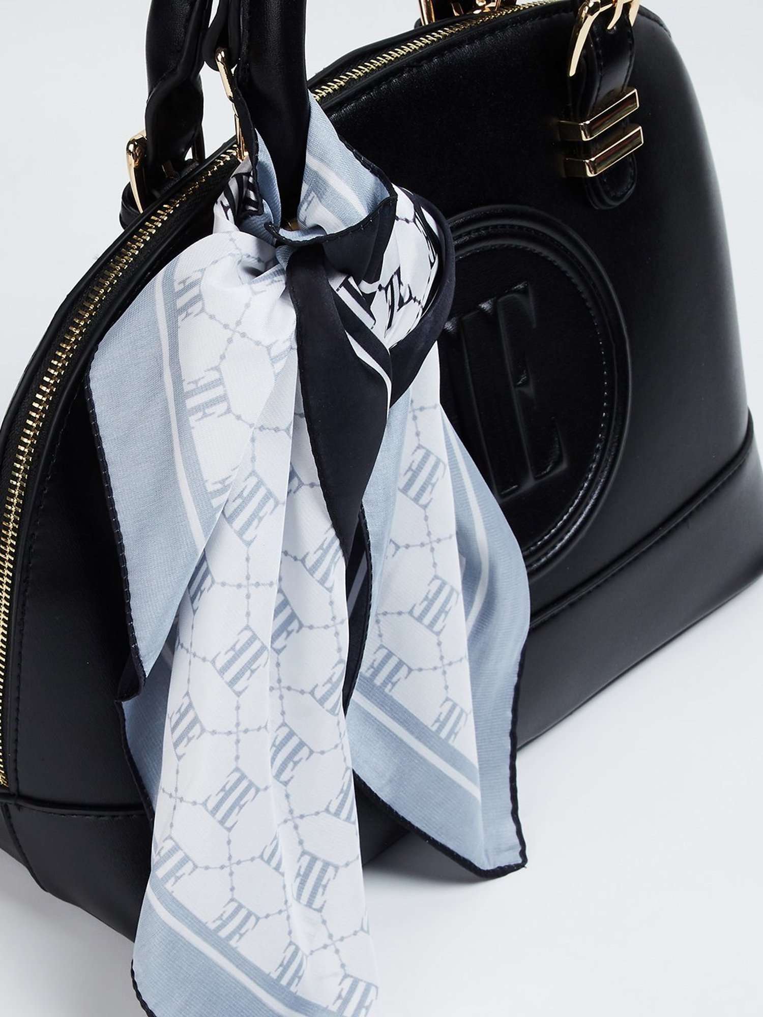 Elle Black Textured Handbag