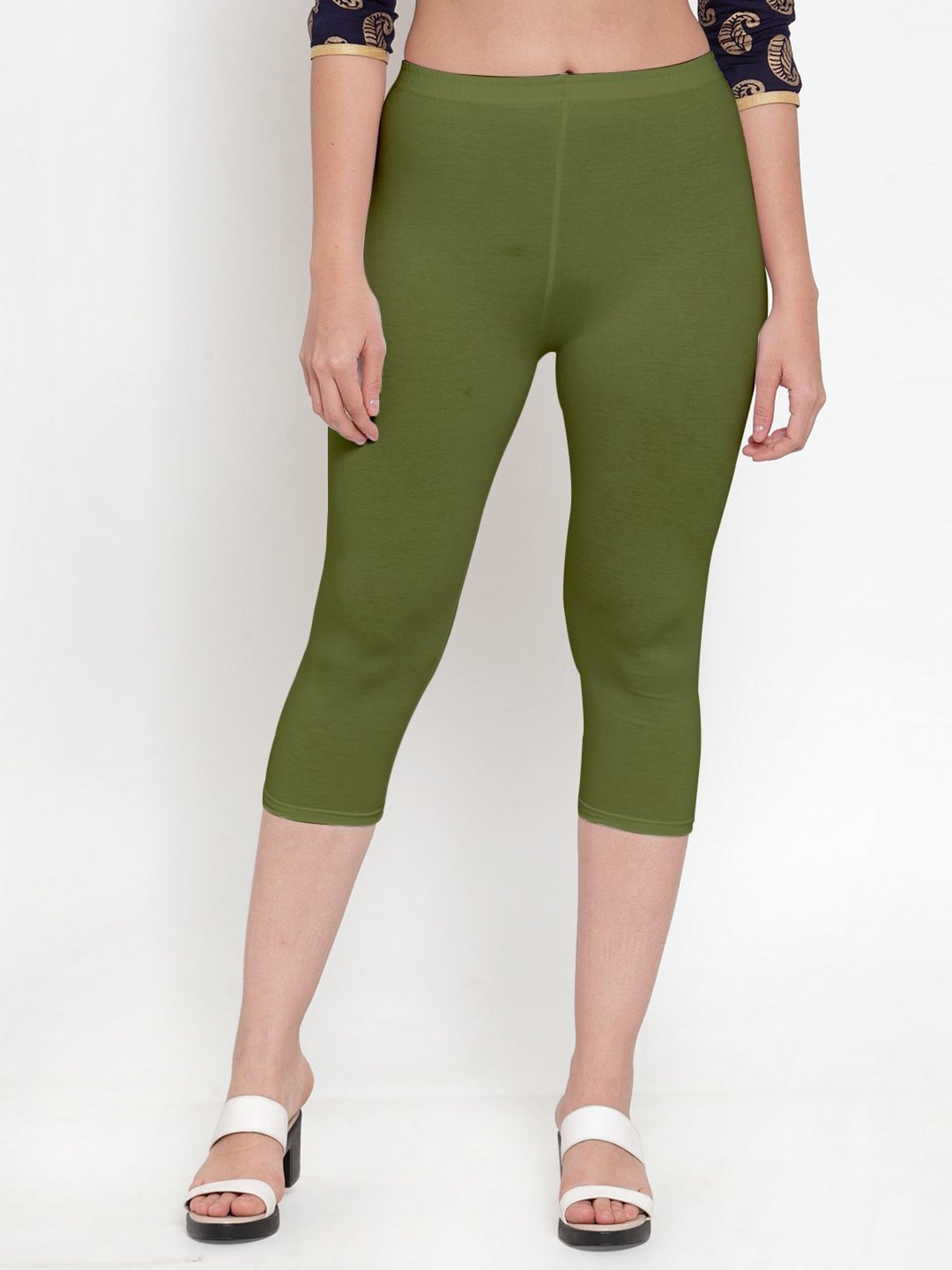 Gracit Green Mid Rise Capris - Pack Of 2