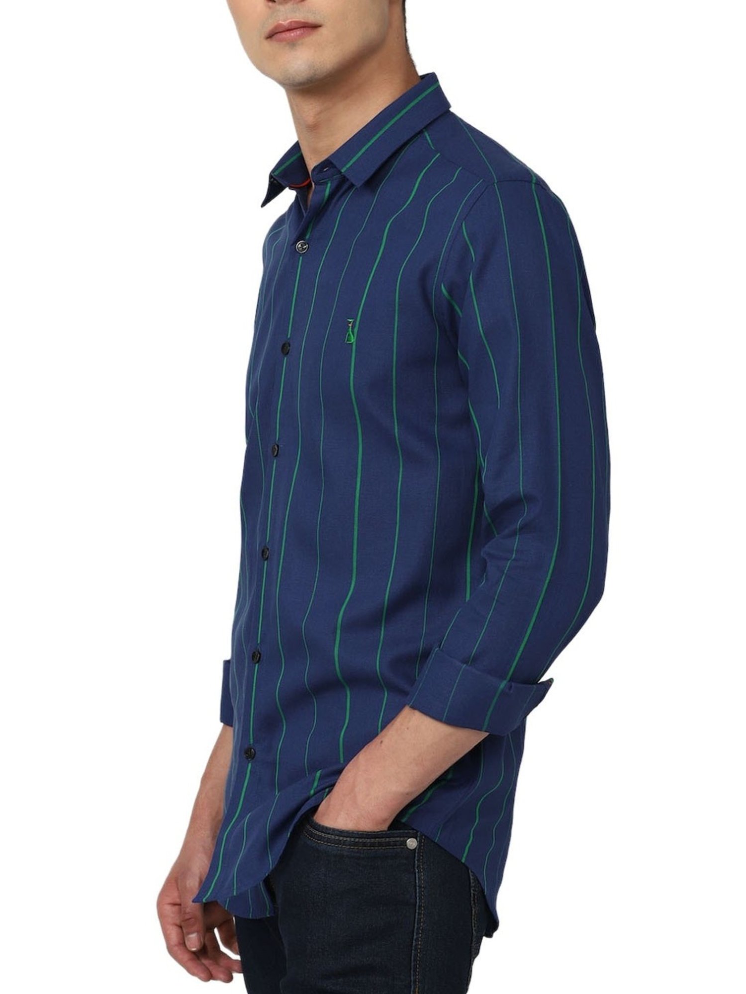 Simon Carter London Blue Stripes Slim Fit Shirt