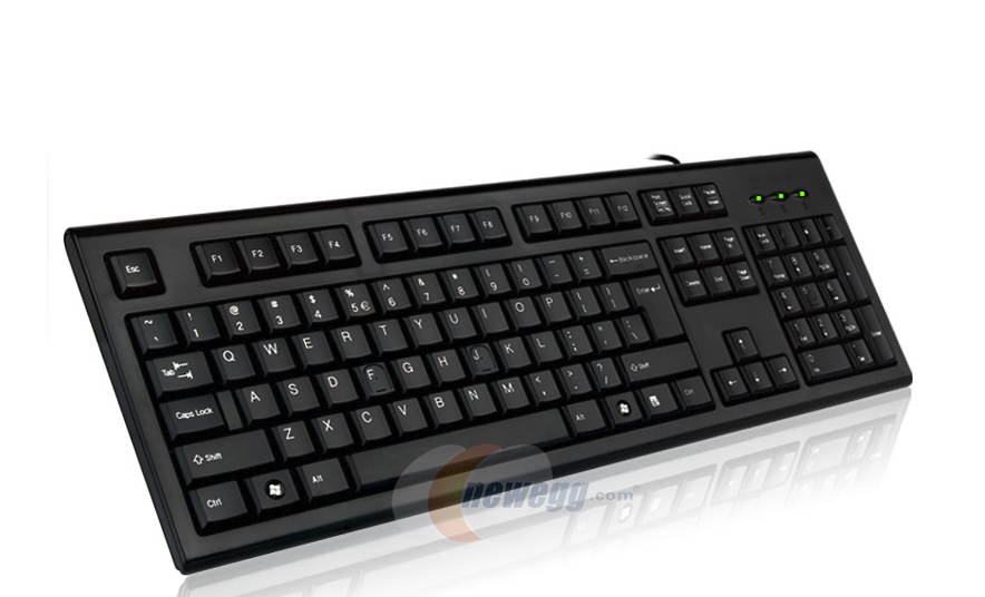 CORN KR-85 Ergonomic Design, Waterproof USB Plug Wired 104 Keys Durable Keyboard  For Office And Game, SupportWinXP/Vista/7/8/10/Mac OS - Classic Black