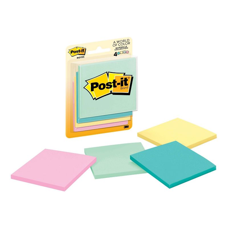 Post-it Notes 4pk 3" x 3" Marseille Collection 50 Sheet/Pad