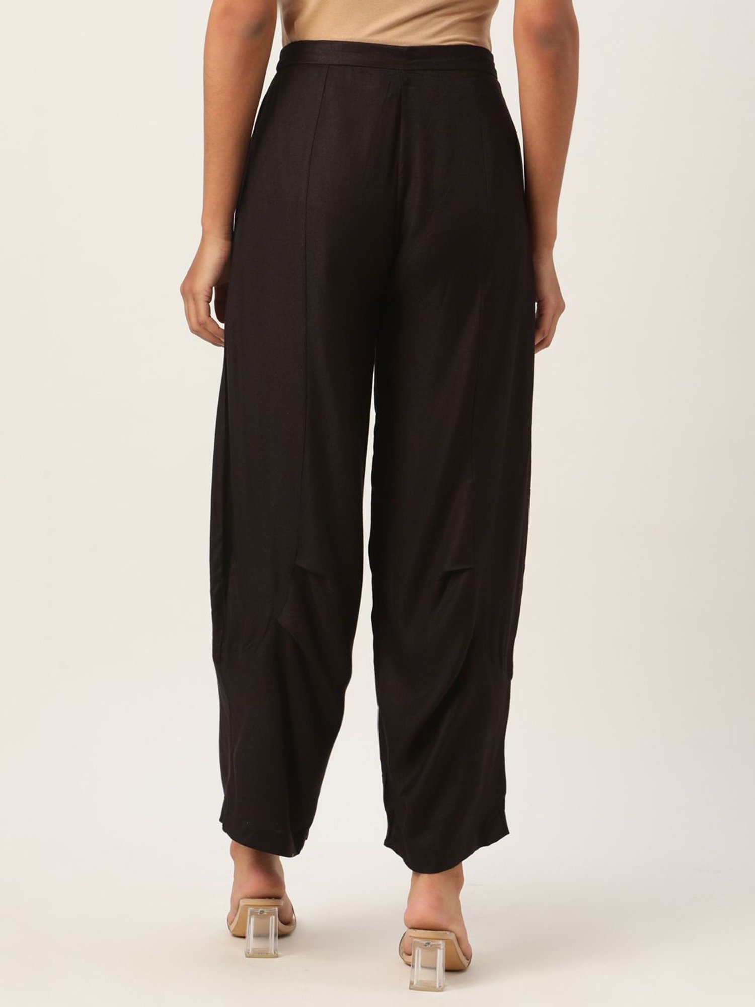 Rooted Black Mid Rise Trousers