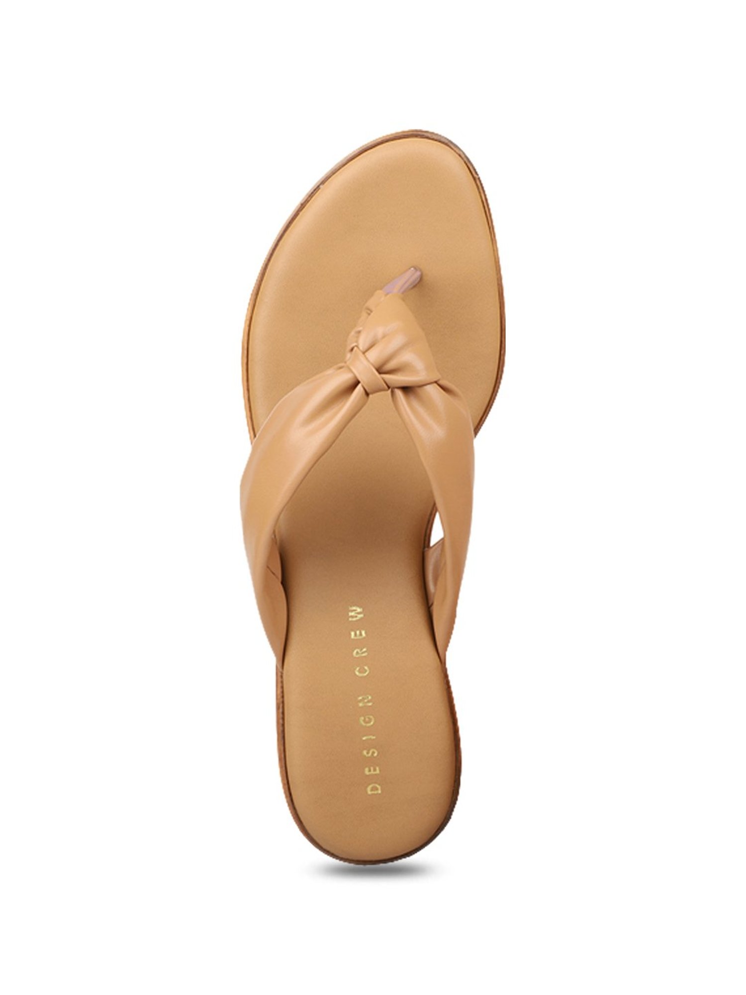Design Crew Women's Beige Thong Sandals