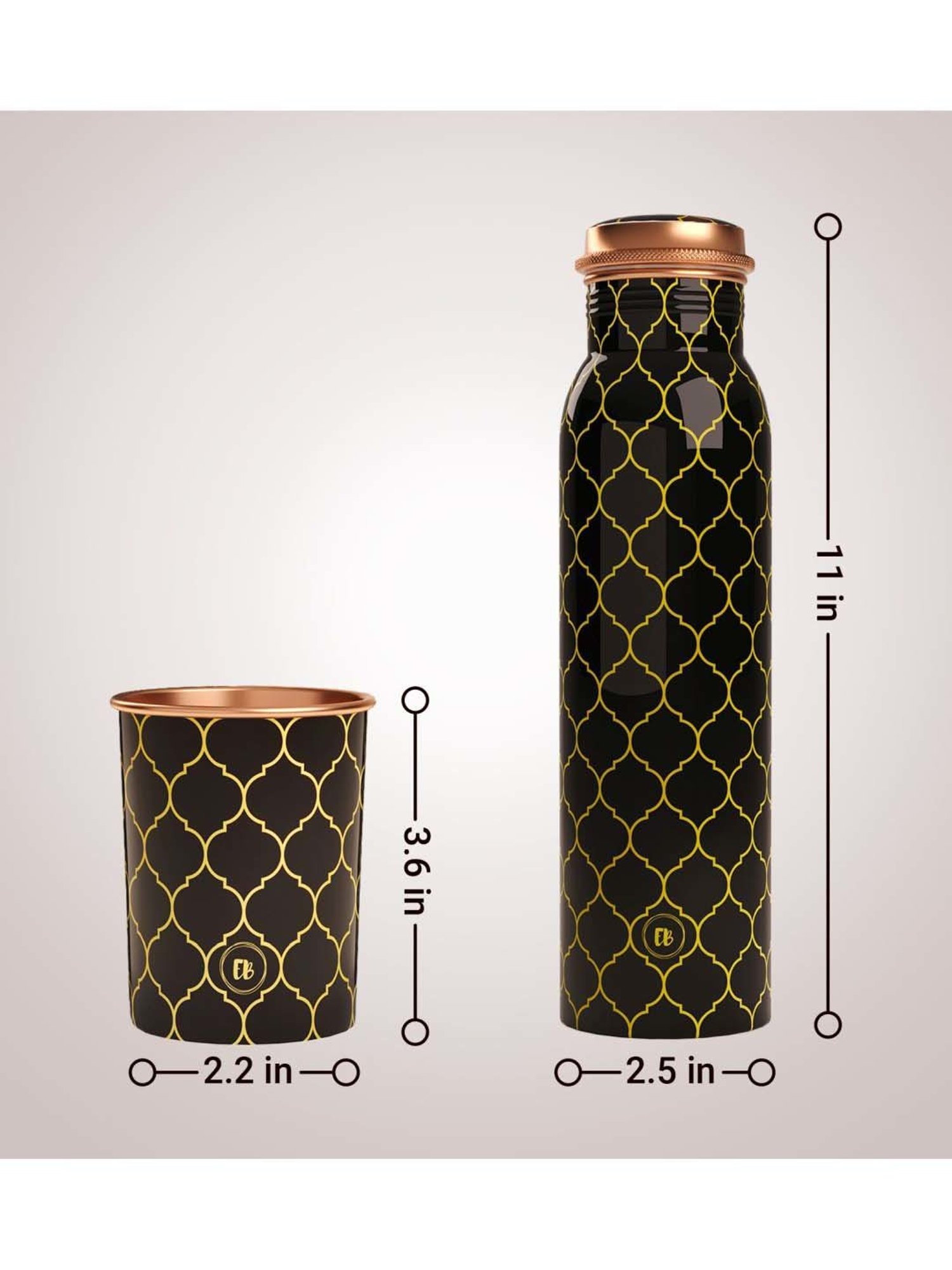 Everything Beautiful Black Copper Water Bottle & Glass Set