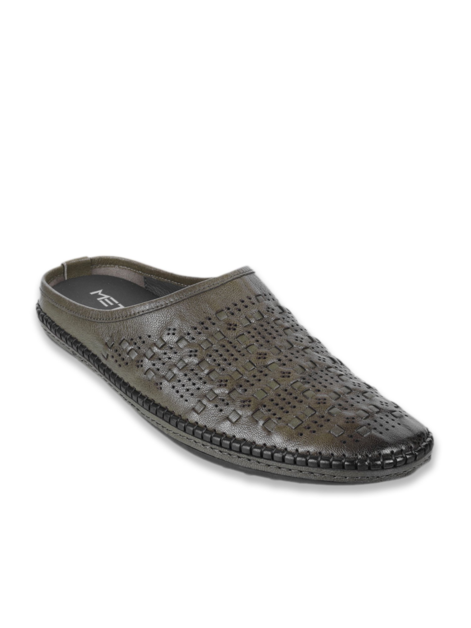 Metro Men's Olive Mule Shoes